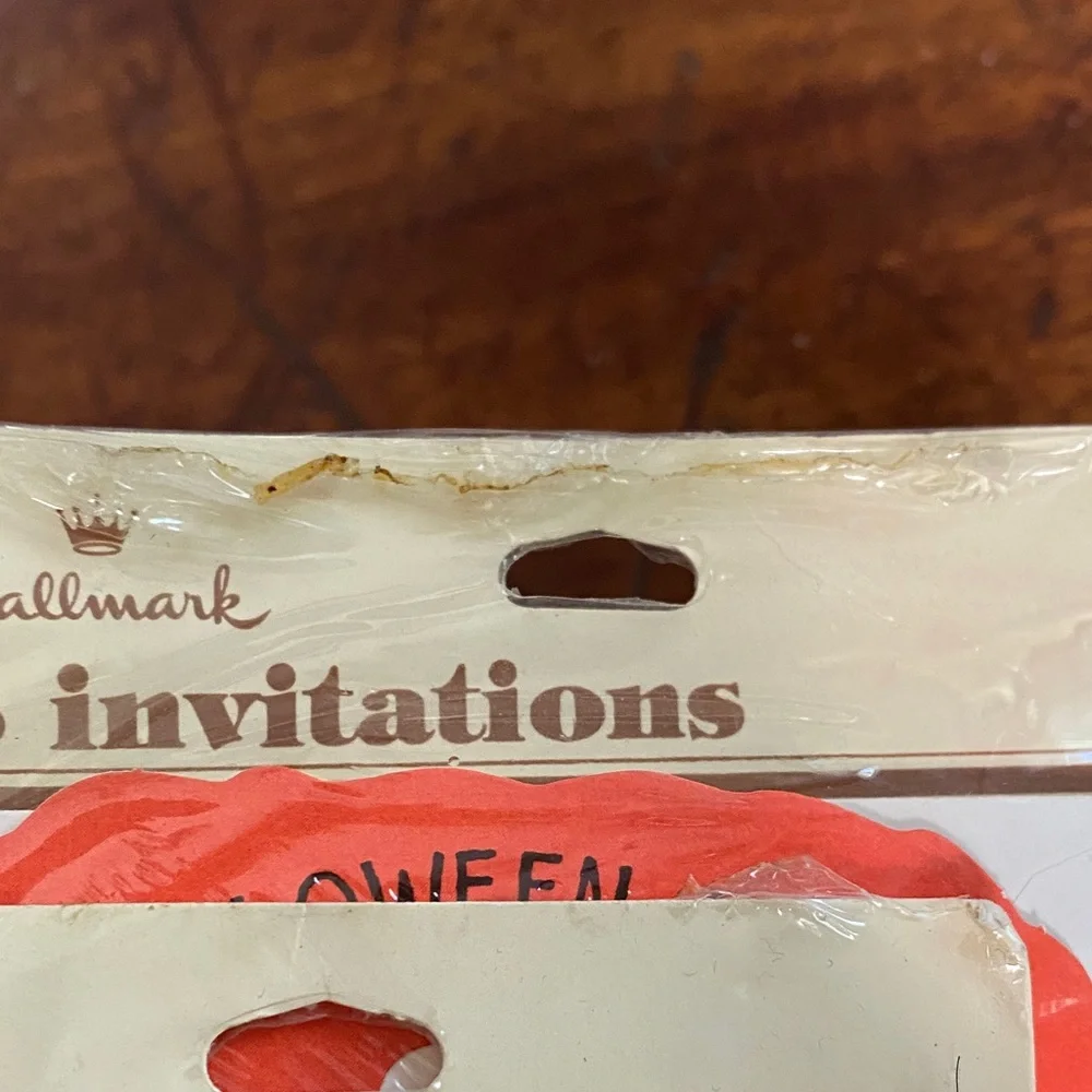 2 Packs of Vintage Hallmark Halloween Party Invitations - Orange and Black